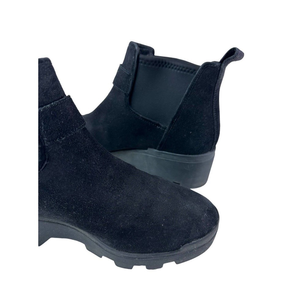 Eileen Fisher Splash Waterproof Suede Bootie Ankle Boots Size 9.5 Wedge Black - Picture 10 of 15